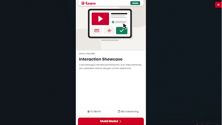 Custom Scorm Module preview